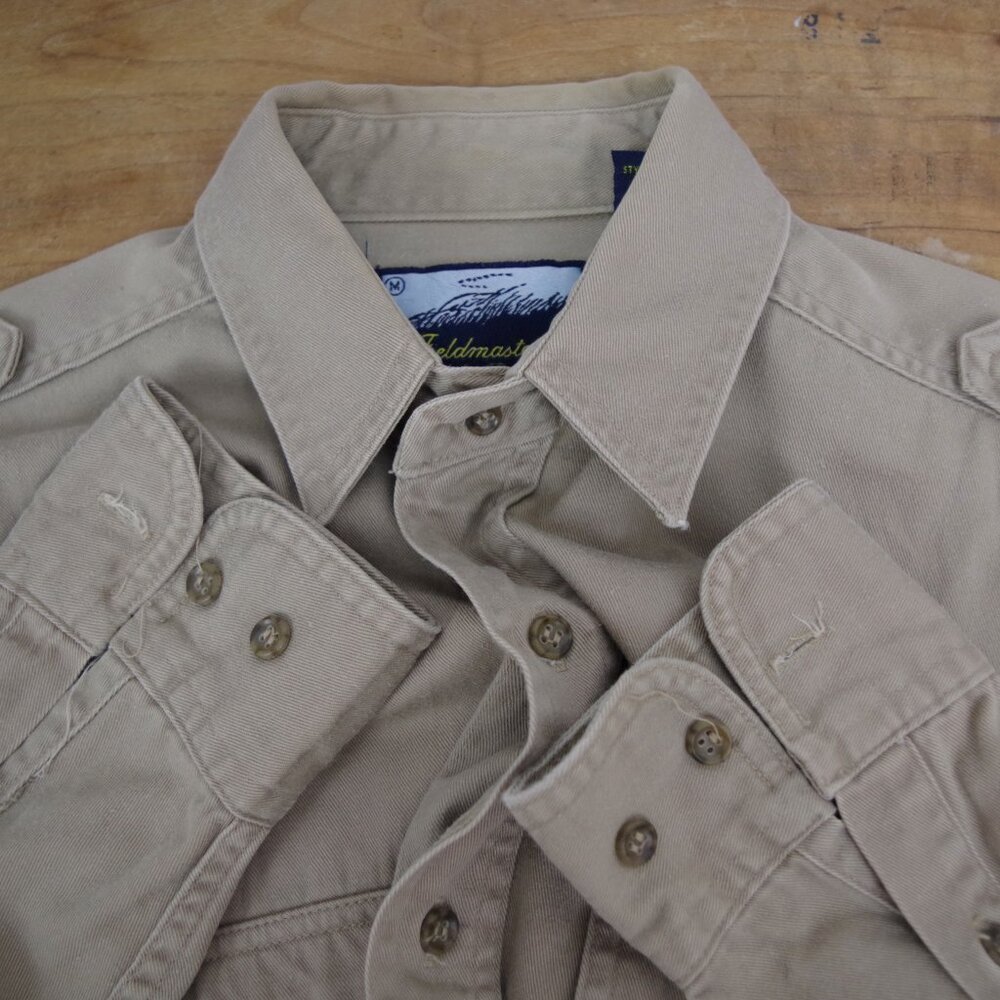 Fieldmaster Vintage Khaki Safari Style Shirt Medium - Picture 4 of 6